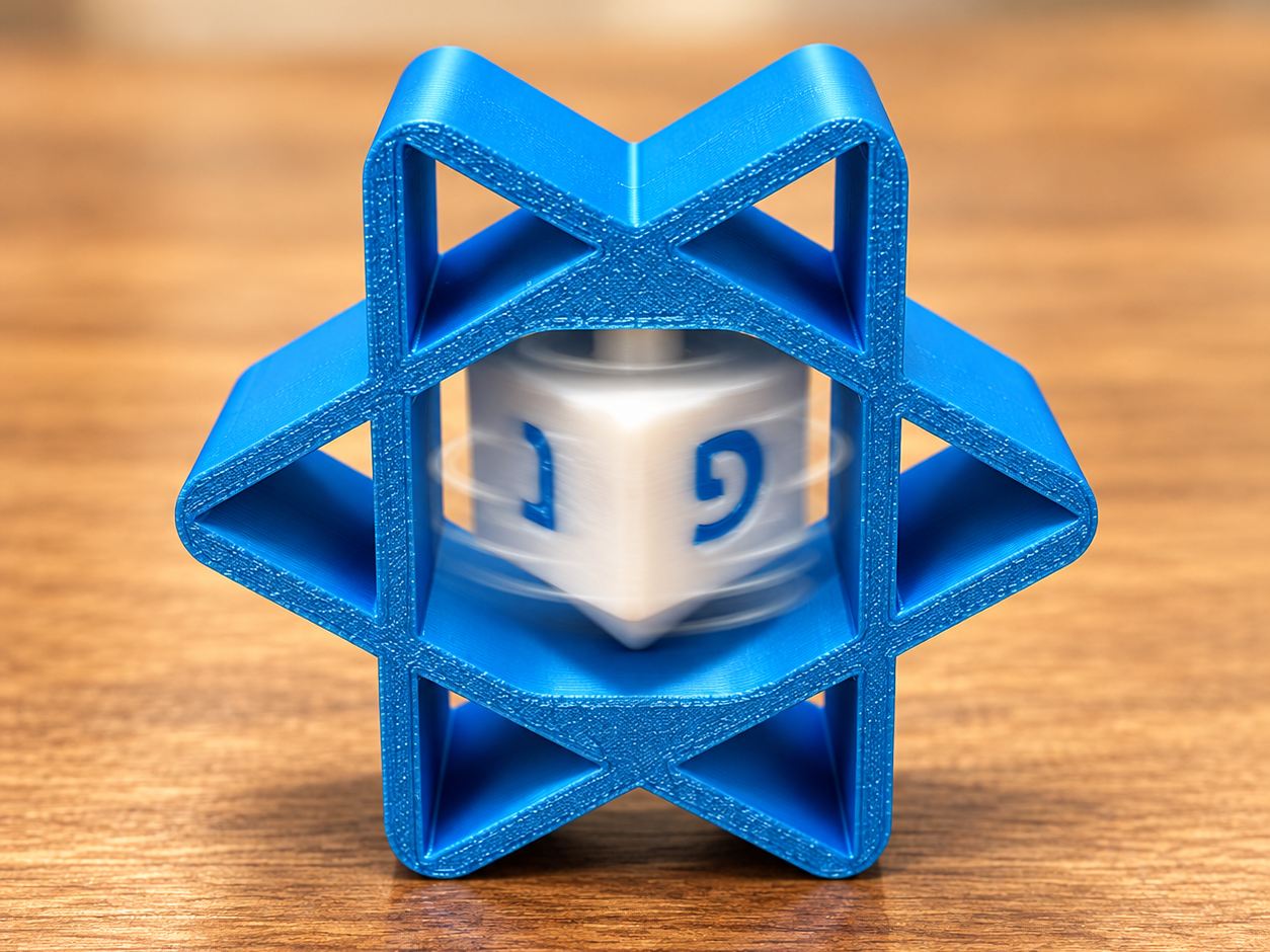 Spinning Dreidel in a Star of David - 1