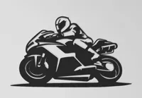 Décoration murale 2D motard — photo 1