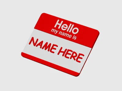 Customizable "Hello my name is..." Sticker
