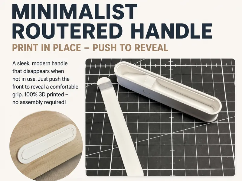 Minimalistic Flush Push-to-Reveal door Handle 