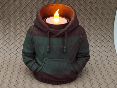 Hoodie #2 (hood OFF) - LED Tea light Holder