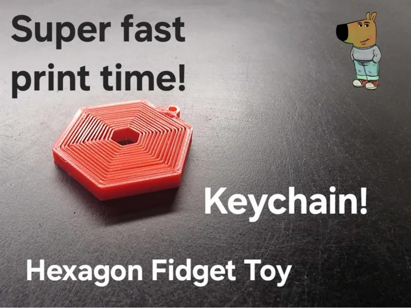 Hexagon Fidget Toy Keychain  -  Print in Place