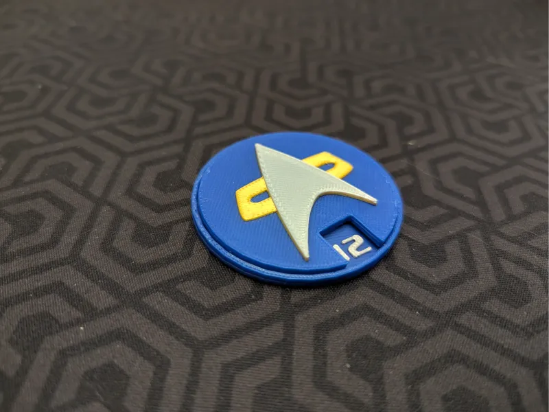 Snap-together 12-turn dial for Star Trek Alliance