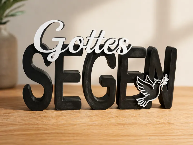 Gottes Segen - Persönlicher 3D-Schriftzug