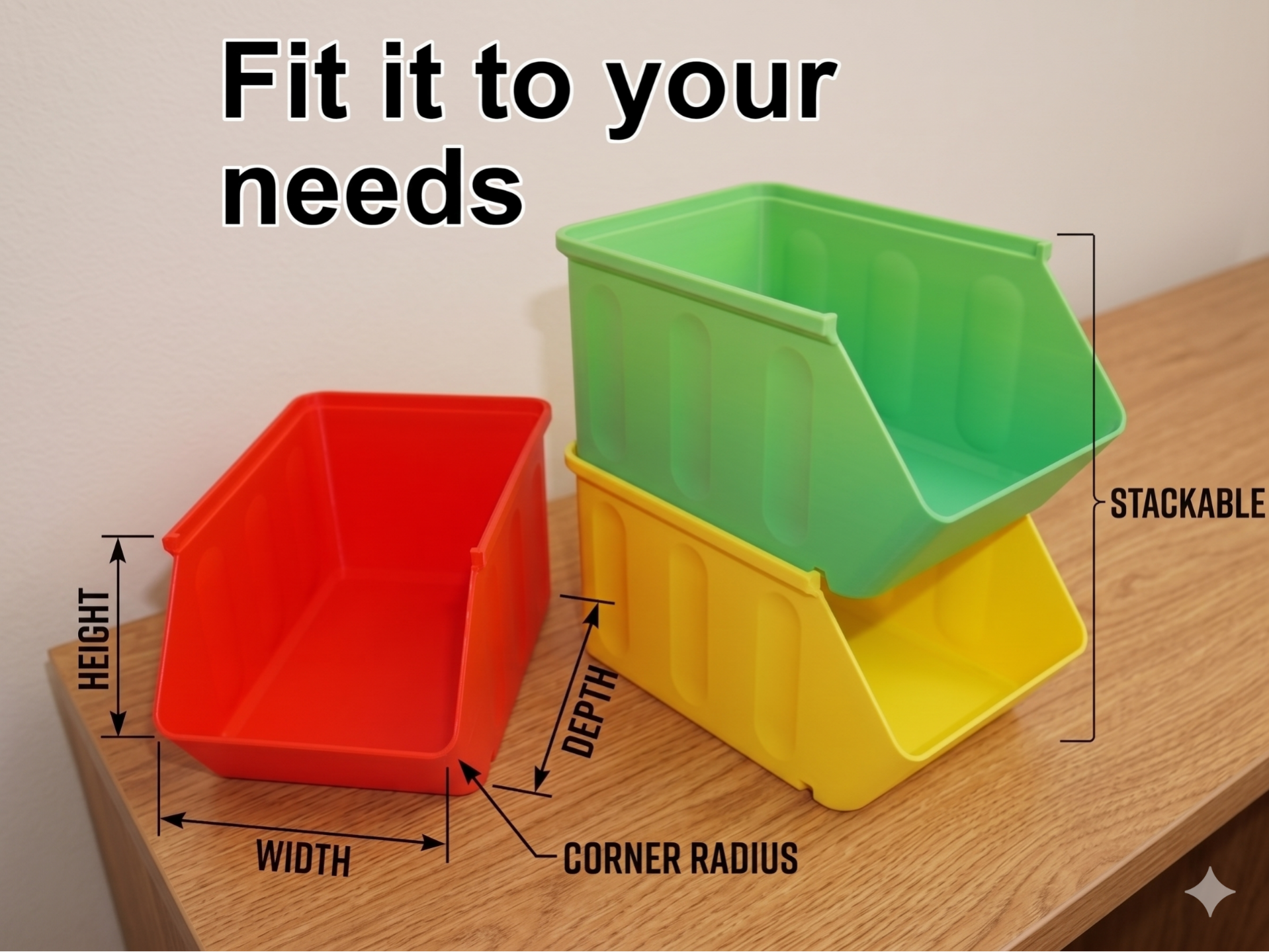 Fully Parametric Stackable Box