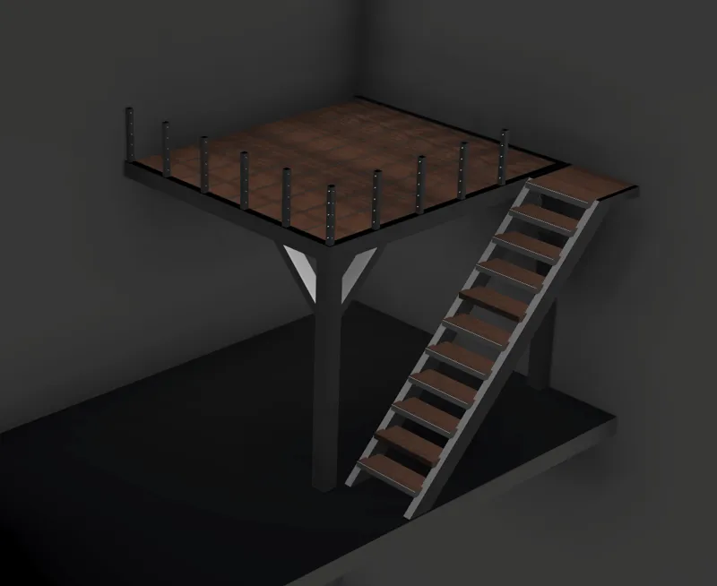 1/10 Scale garage loft stairs