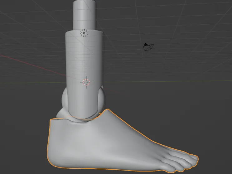 'Seamless' improved 1/12 bare foot with connector
