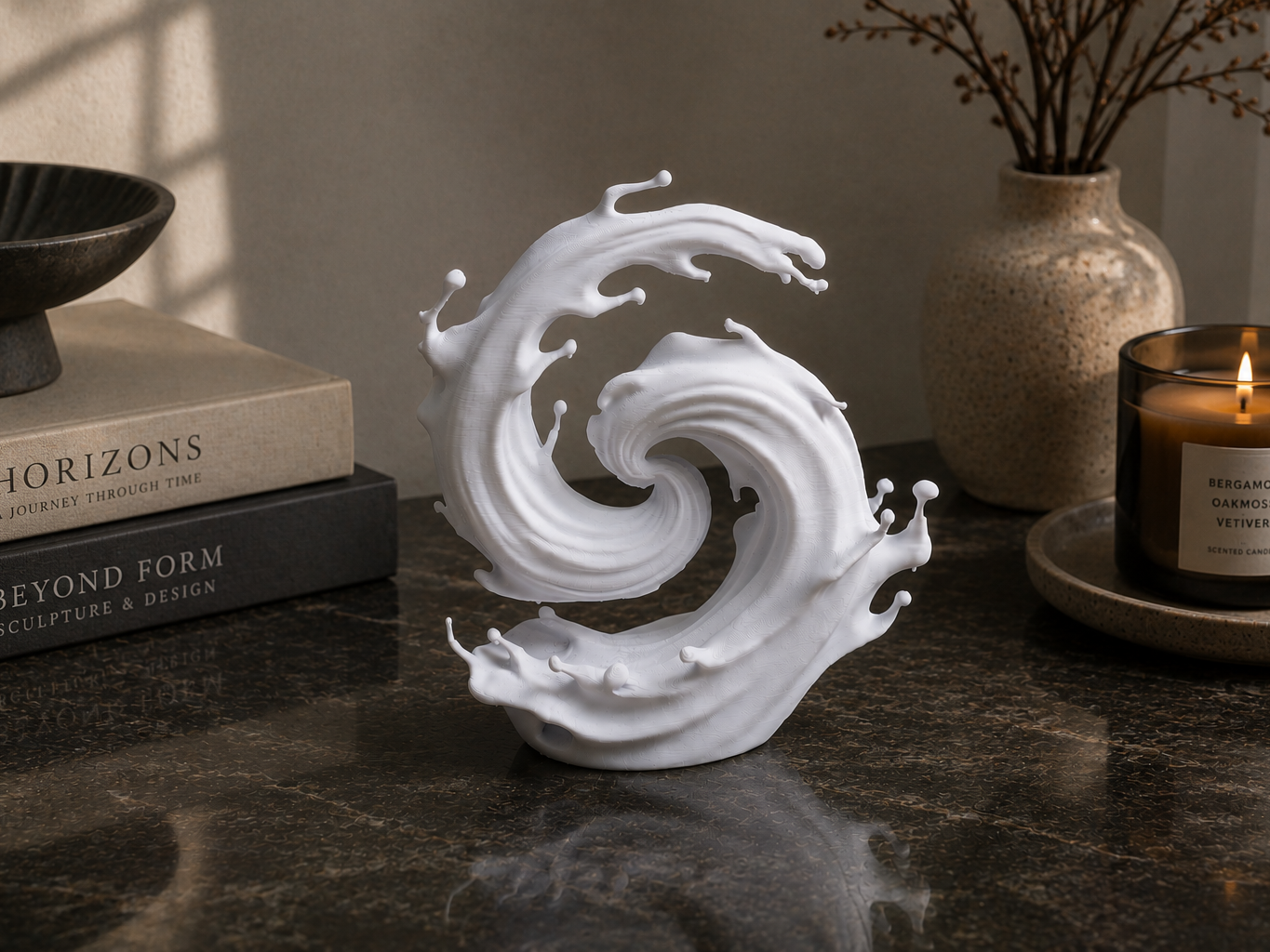 Liquid Wave Spiral Sculpture