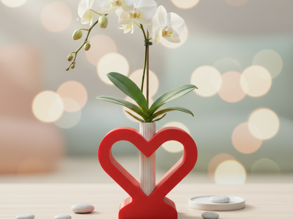Romantic Heart Vase for Orchid