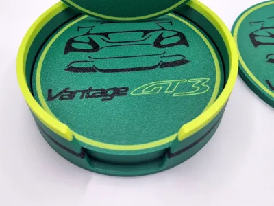 Aston Martin GT racing Coasters and holder