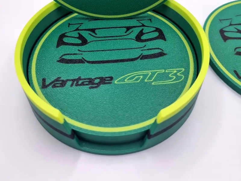 Aston Martin GT racing Coasters and holder