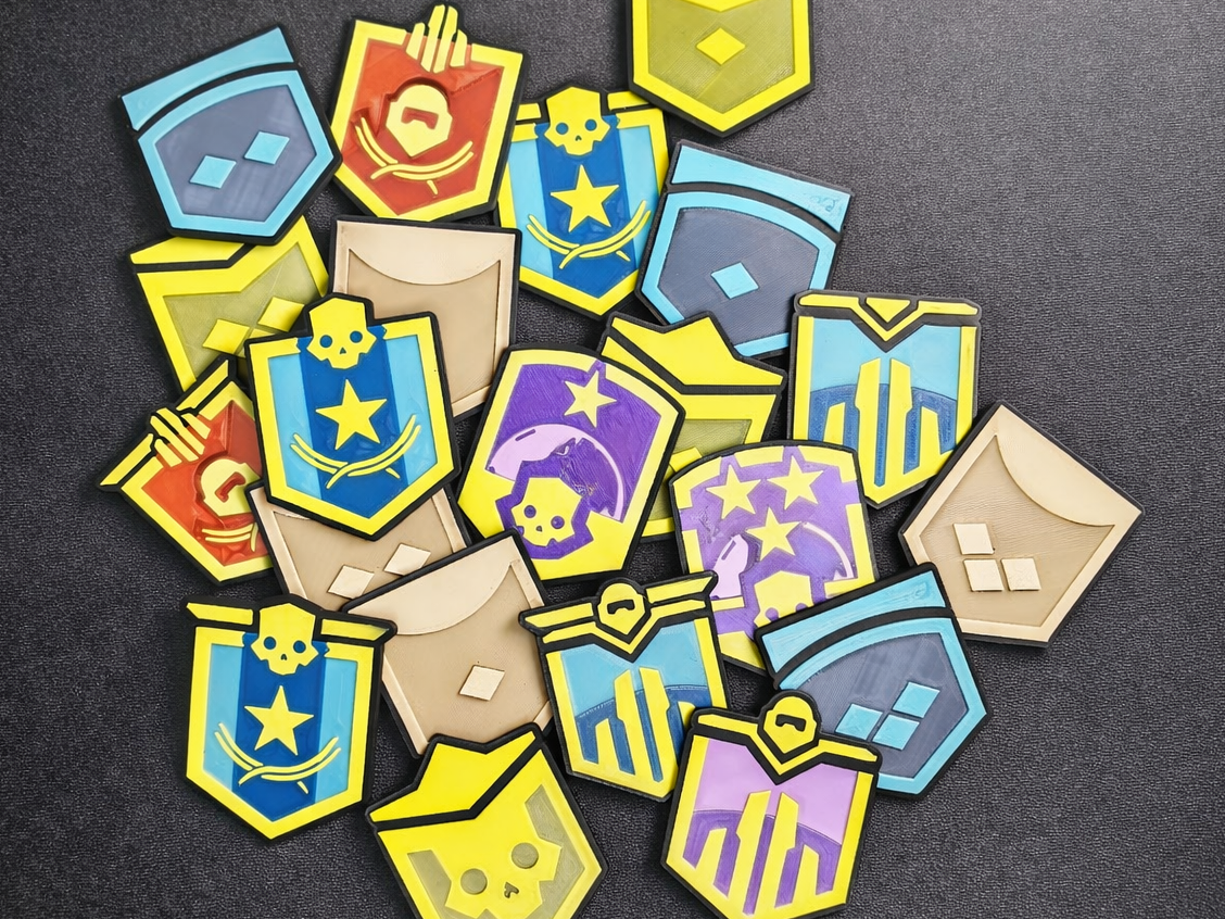 Helldivers 2 Rank Title Badges (Magnet Ready)