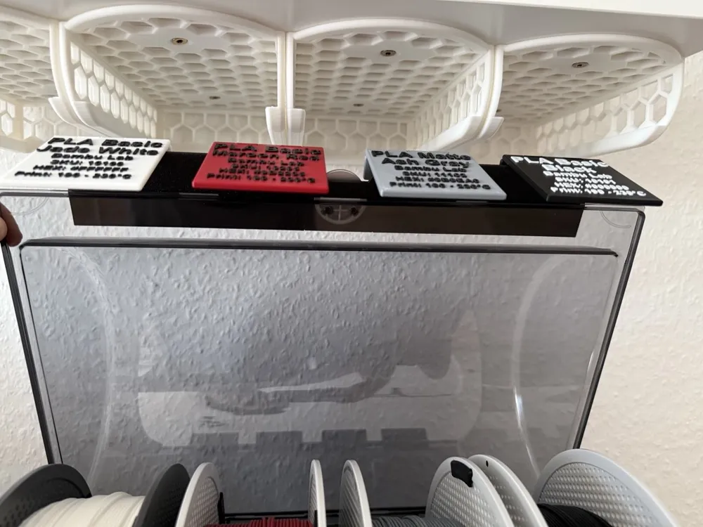 AMS Handle Snap-On Filament Dry Box Label Holder - Free 3D Print Model ...