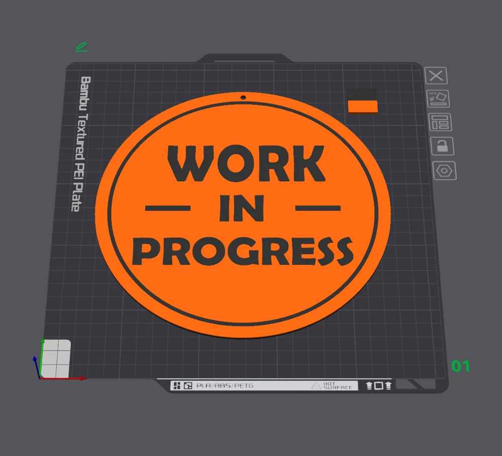 Sign - Work in Progress for hanging construction site - Free 3D Print ...