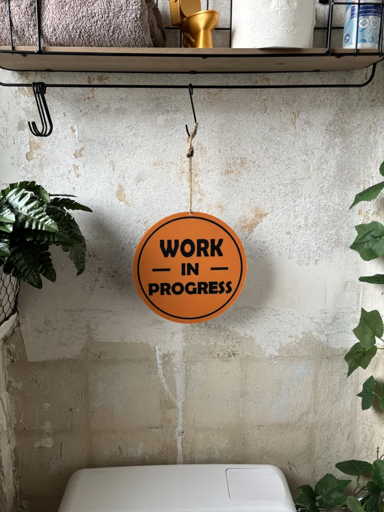 Sign - Work in Progress for hanging construction site - Free 3D Print ...