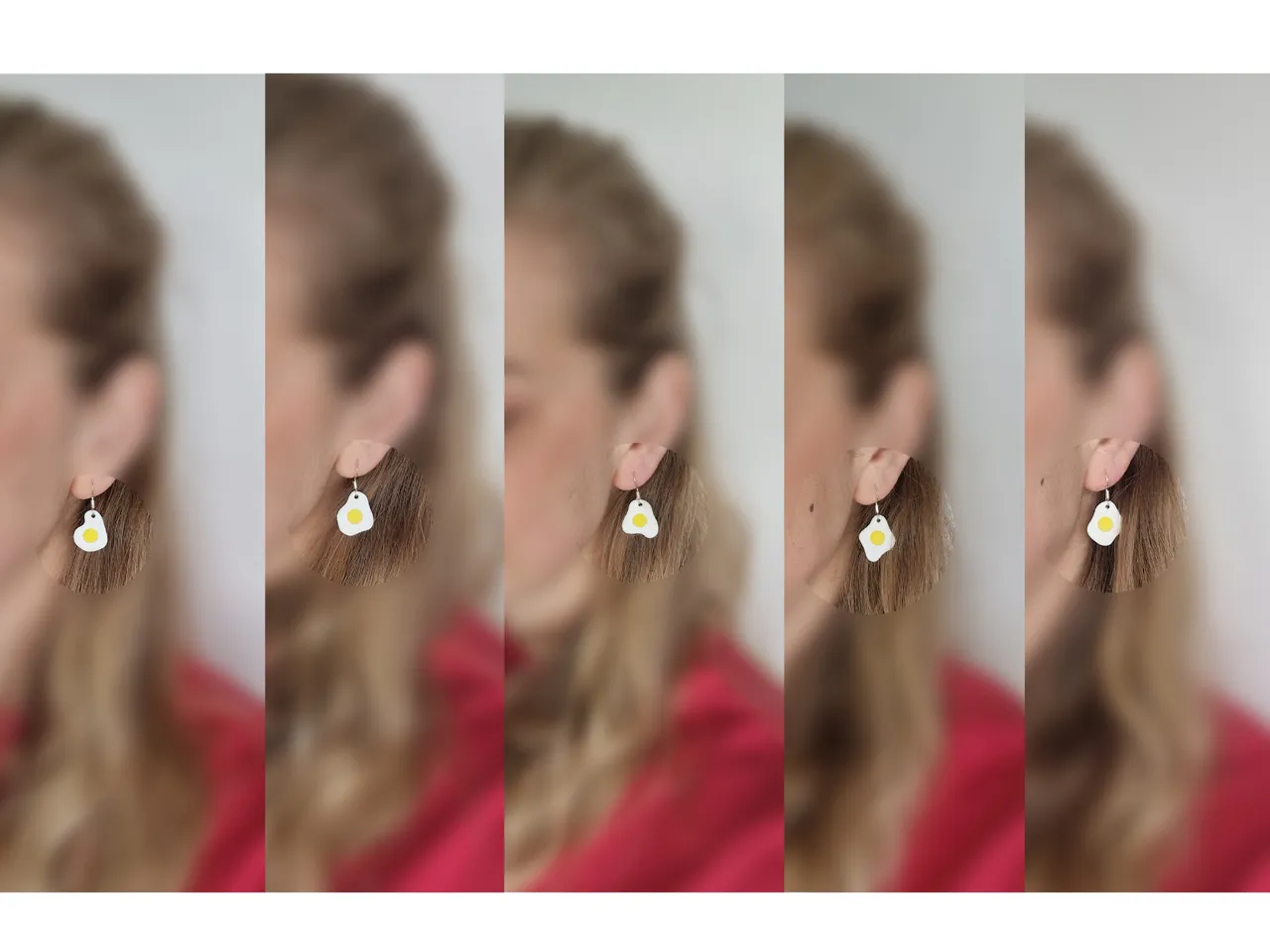 Fried eggs earring collection view 3