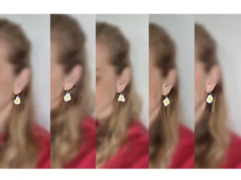 Fried eggs earring collection view 3