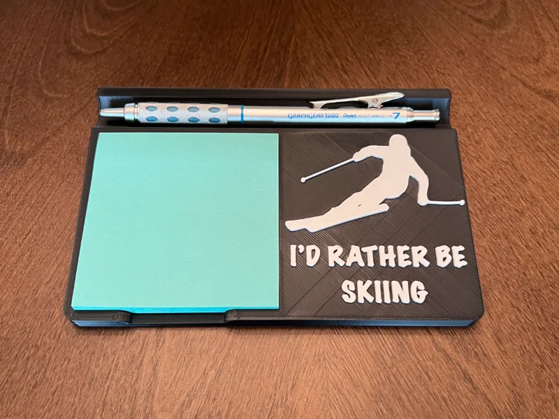 Rather Be Skiing Post It Note Holder