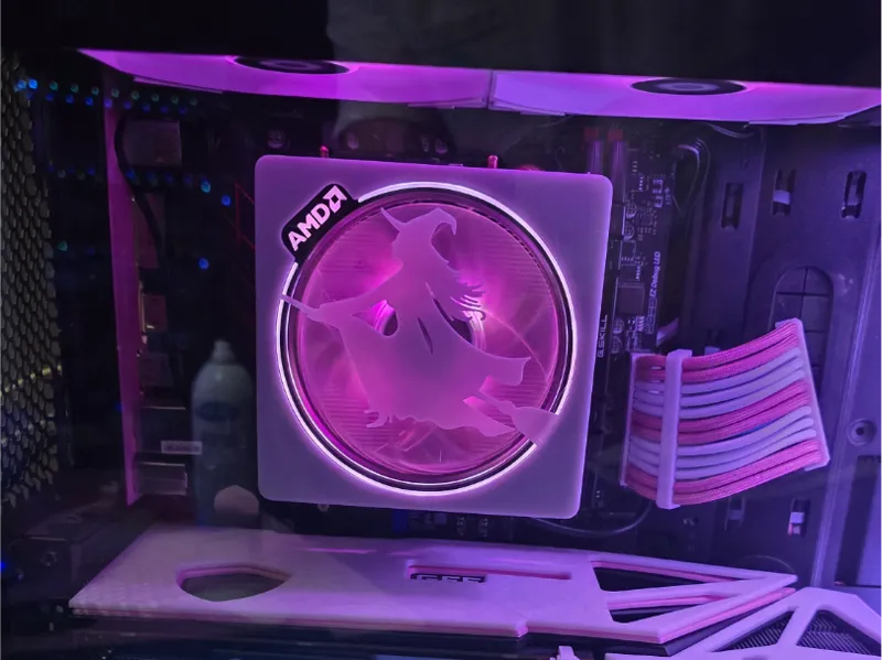 witch fan cover for AMD Wraith RGB cooler