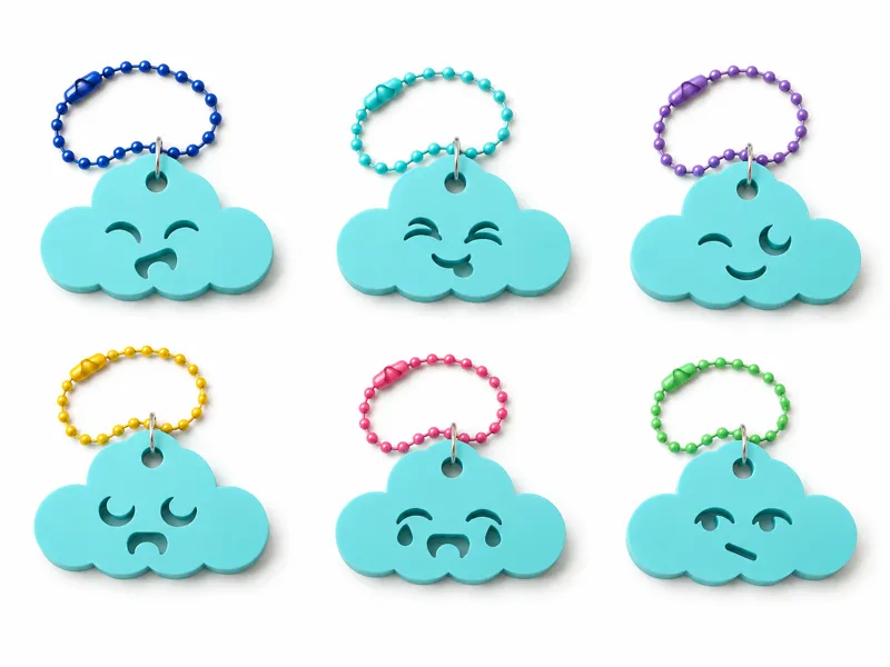 Happy Cloud Keychains (Set of 6)