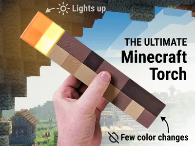 Realistic Light-up Minecraft Torch