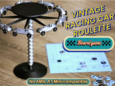 Vintage racing car Roulette board game