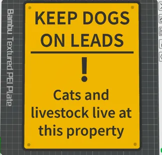 Keep dogs on leads sign