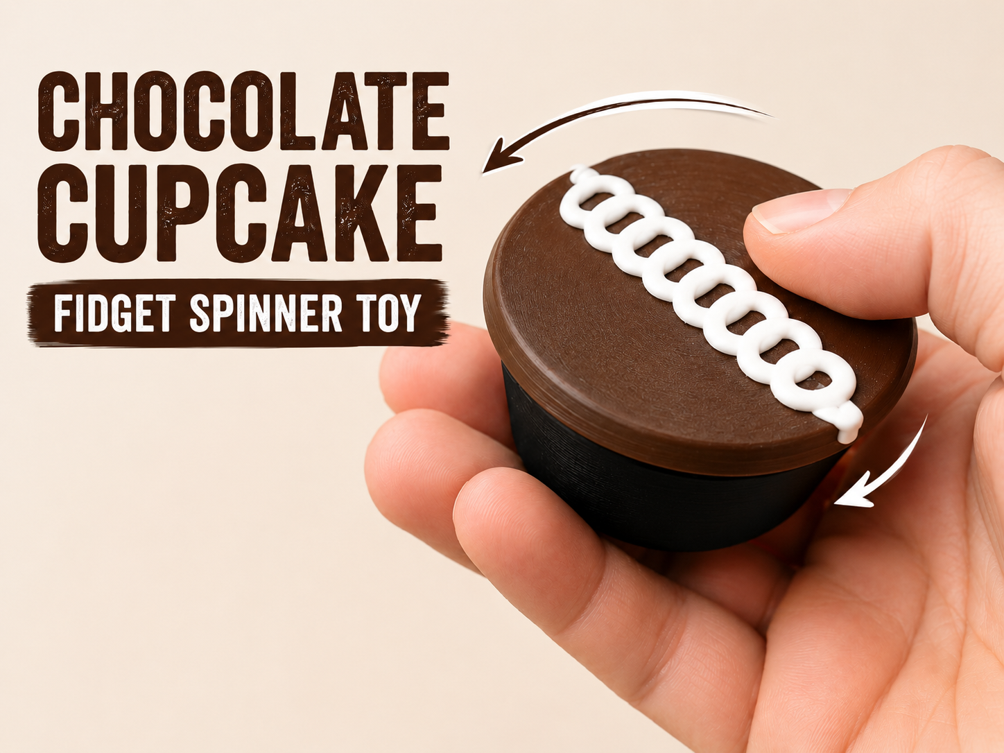 Chocolate Cupcake Fidget Spinner Toy