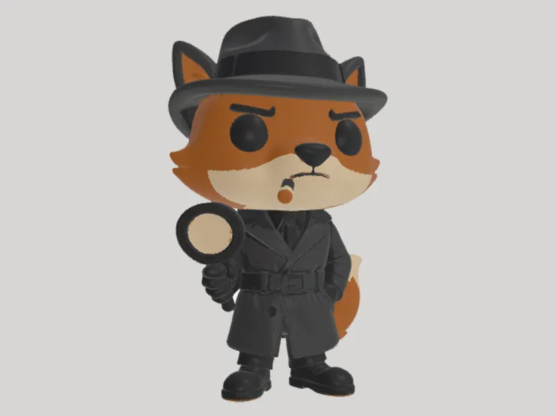 Fox Noir Detective – Stylized POP Figure