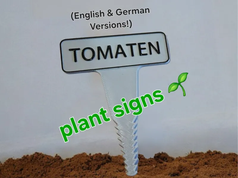 Plant sign / Pflanzenschild (editable)