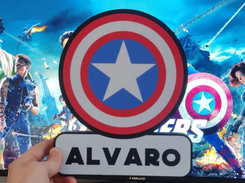 Capitán américa letrero personalizable.