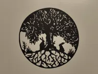 Lapins et arbre de vie — déco murale — photo 1