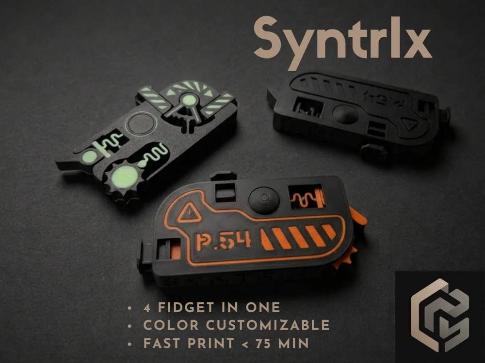 Objeto manipulable: SyntrIx - 4 in 1 EDC Fidget Slide Toy CyberPunk. Referencia del modelo original.