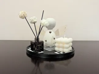 Vassoio Decorativo Geometrico "Op-Art" (Stampa 3D)