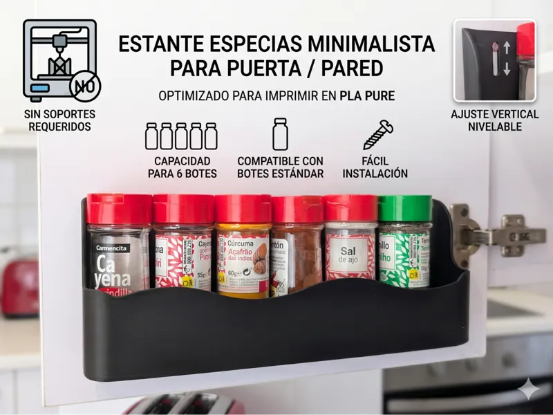 Especiero de Pared /Estante para Puerta de Armario