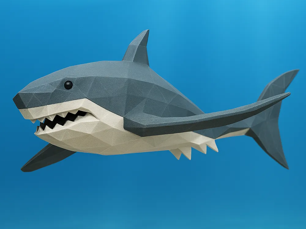 Low Poly Shark - Free 3D Print Model - MakerWorld