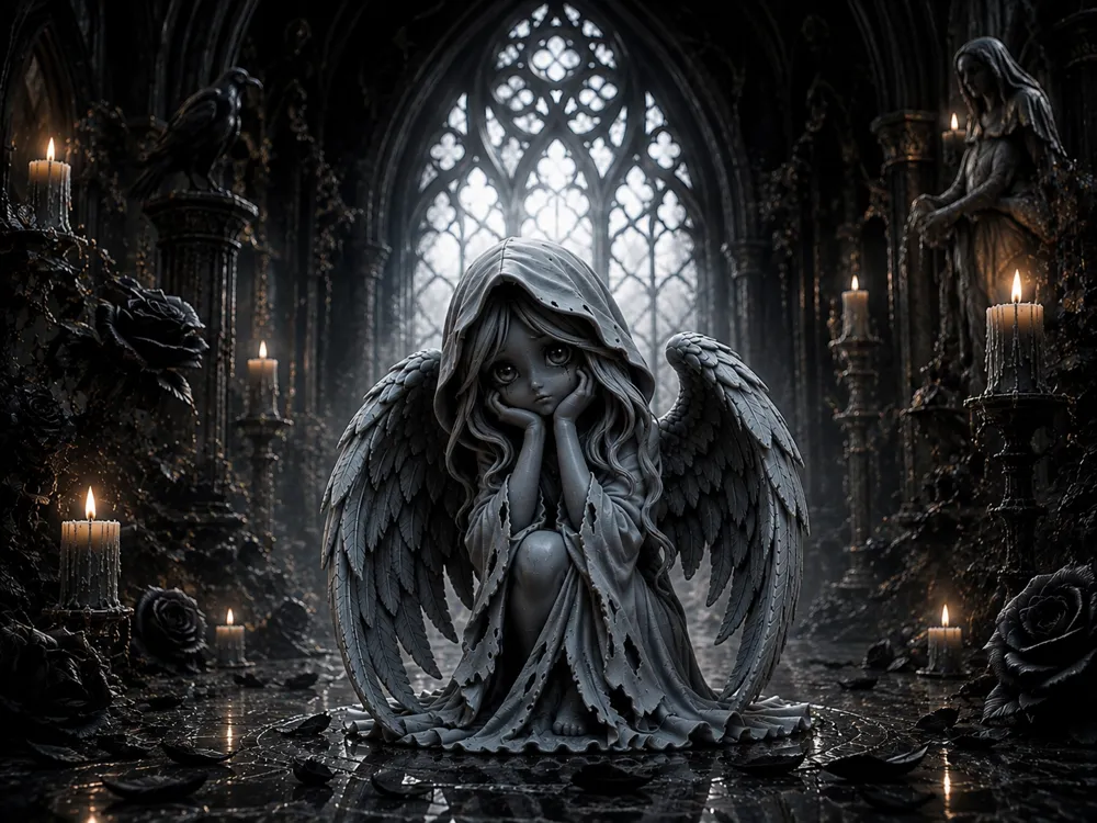 Figura decorativa: Nyx – Angel of Darkness. Referencia del modelo original.