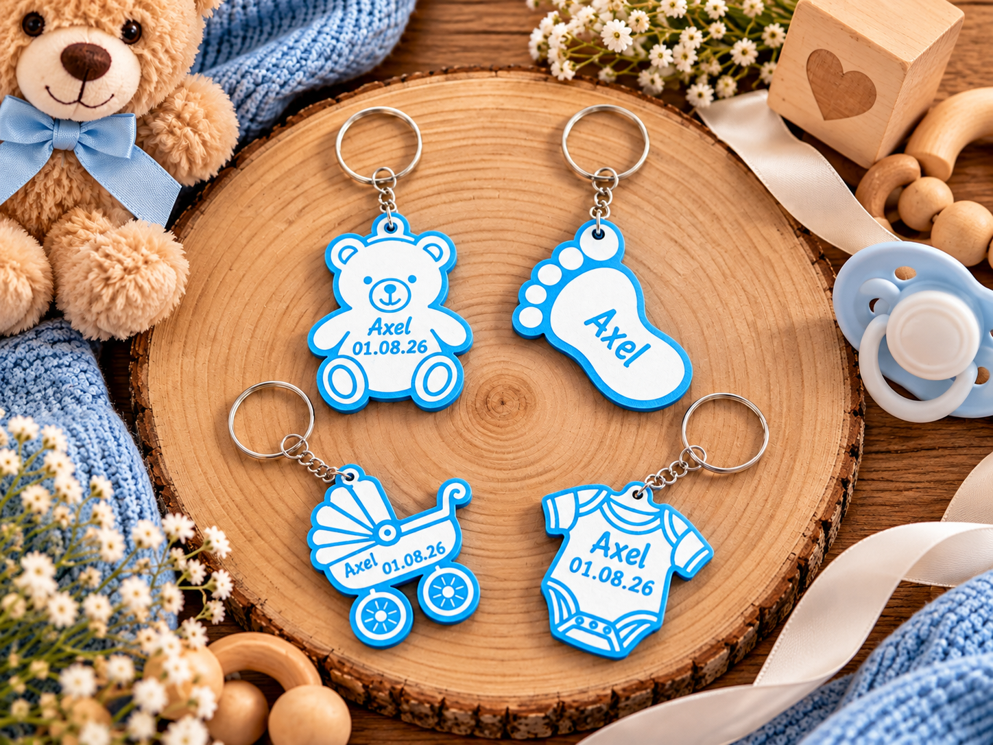 Personalized Baby Shower Keychains - 1