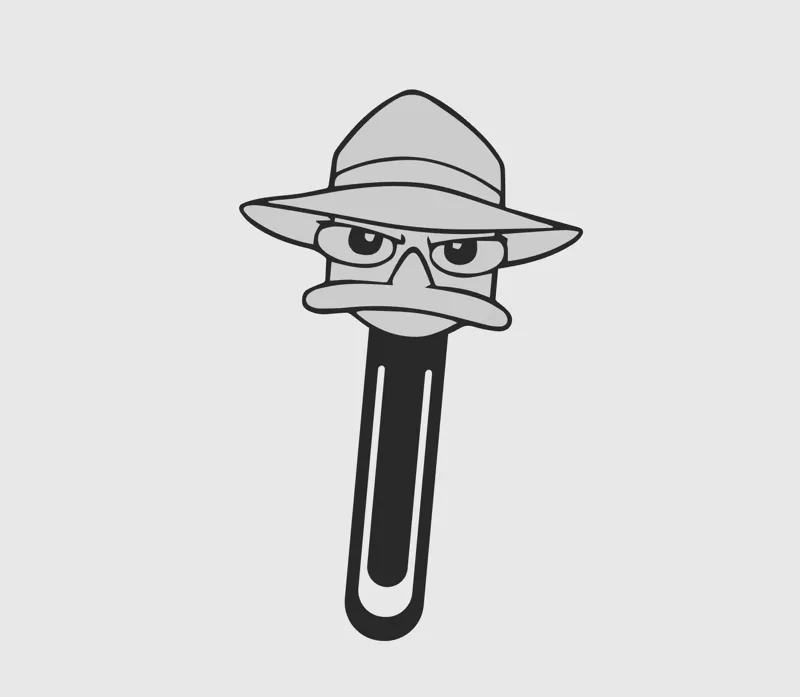 BookMark Agent Perry The Platypus Cute Kawaii