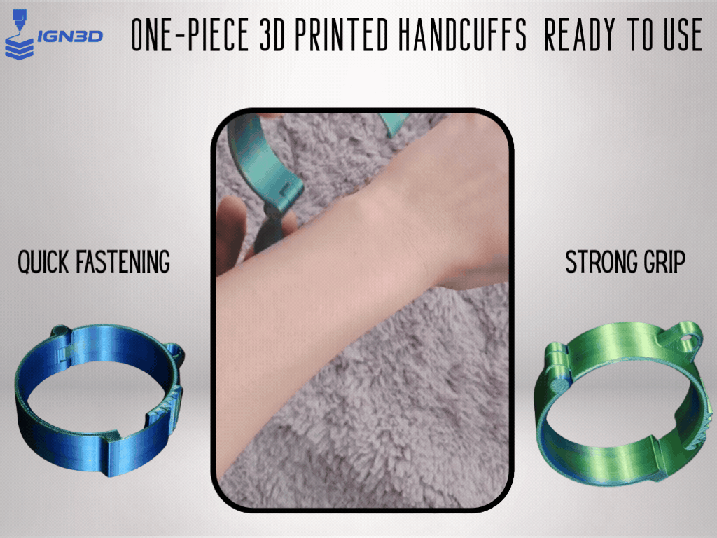 One-Piece 3D Printed Handcuffs – Ready to Use