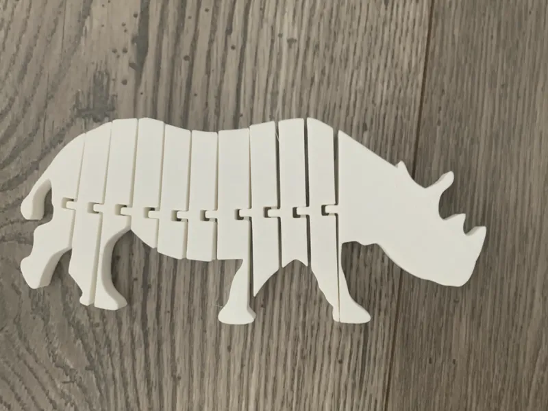 2D Flexi Rhino (print in place)