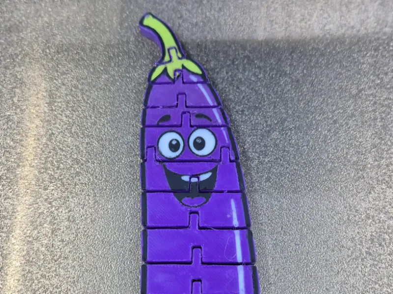 Wobble-Gine, happiest, bendiest eggplant!