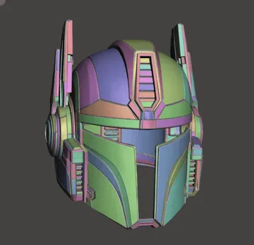 Pieza para disfraz o exhibición: Optimus Mando Prime helmet — vista de referencia 4