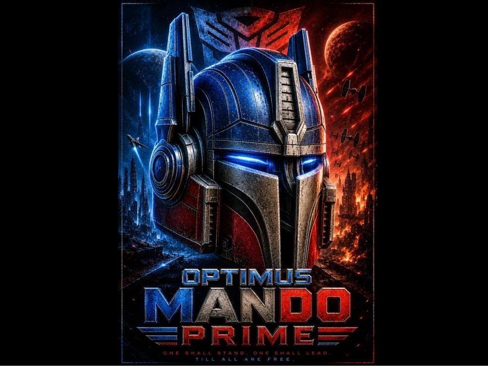 Pieza para disfraz o exhibición: Optimus Mando Prime helmet. Referencia del modelo original.