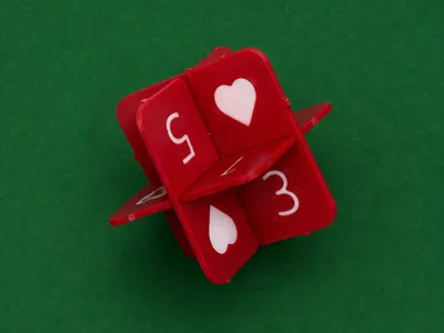 Heart Dice KitCard - Fast print in place D6 Puzzle