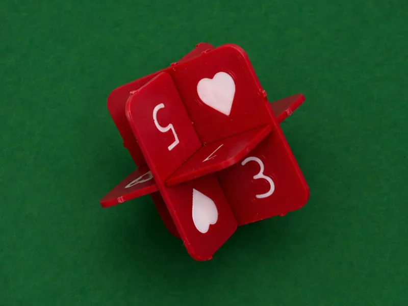Heart Dice KitCard - Fast print in place D6 Puzzle