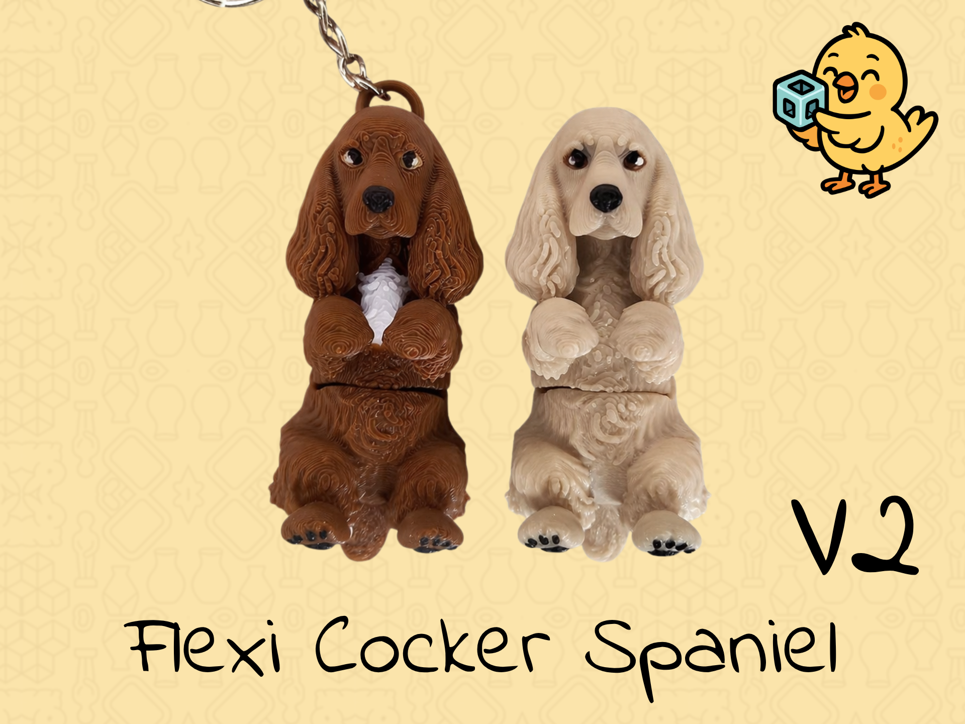 Cocker Spaniel V2 Keychain – Articulated Flexi Dog