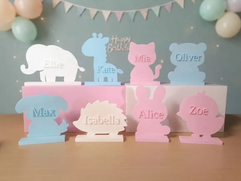 Customizable Animal Name Plates - 8 Cute Animals