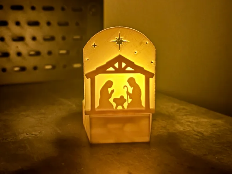LED Tealight Nativity Scene – 3D Christmas Decor