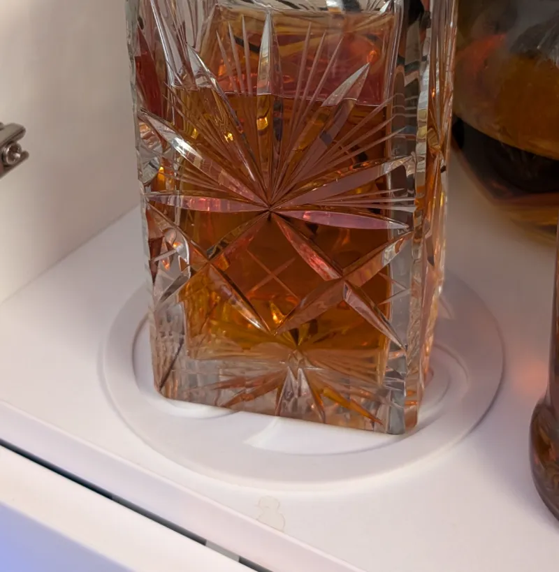 Whiskey decanter coaster